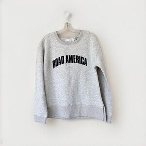 Camp David L Oatmeal gray Road America crewneck graphic sweatshirt